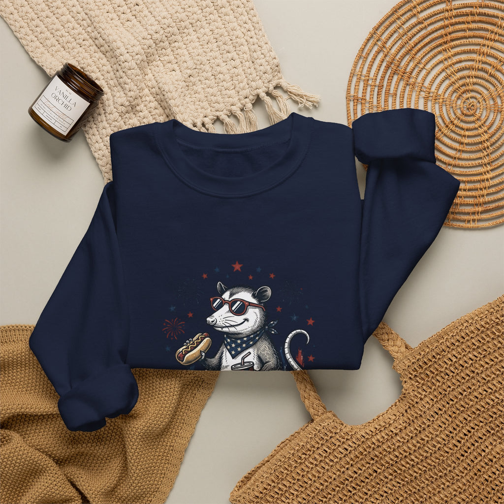 Feral & Free possum illustration Crewneck Sweatshirt | quirky, self-deprecating humor