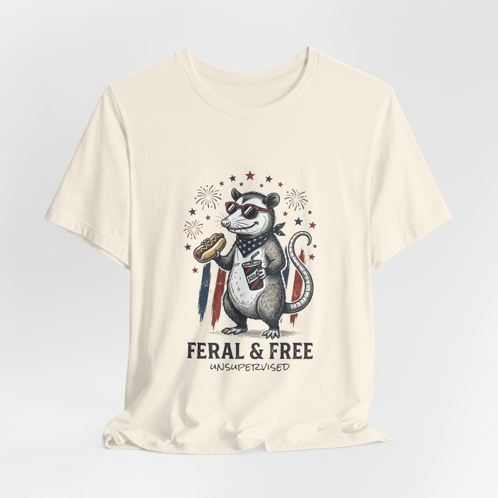 Feral & Free possum tee | sarcastic, quirky humor graphic tee
