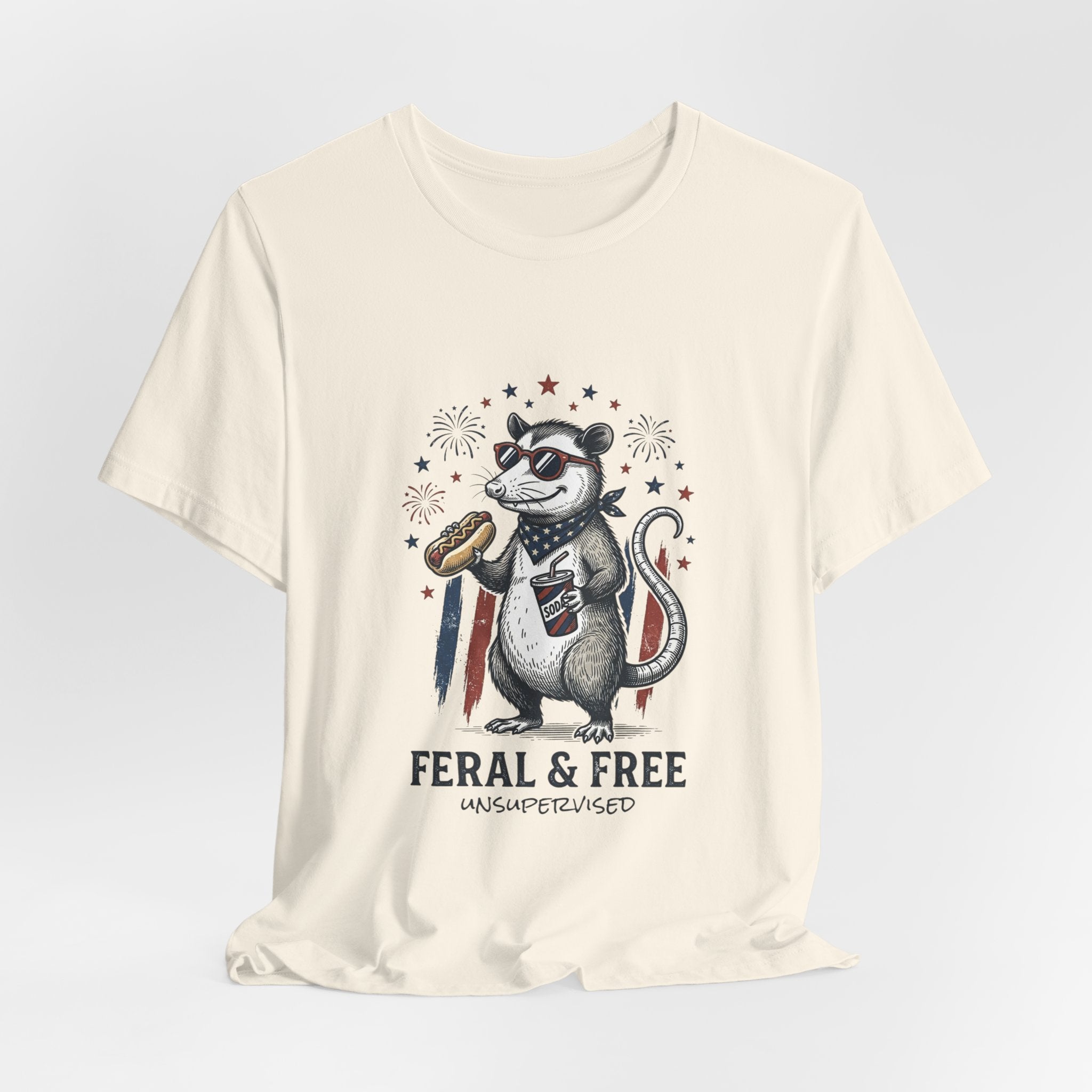 Feral & Free possum tee | sarcastic, quirky humor graphic tee