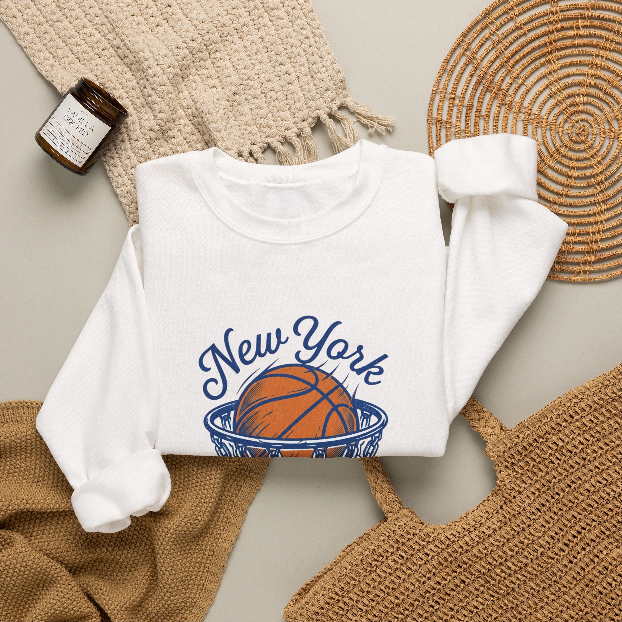 City Hoops Retro Basketball Sweatshirt | Collegiate NY Varsity